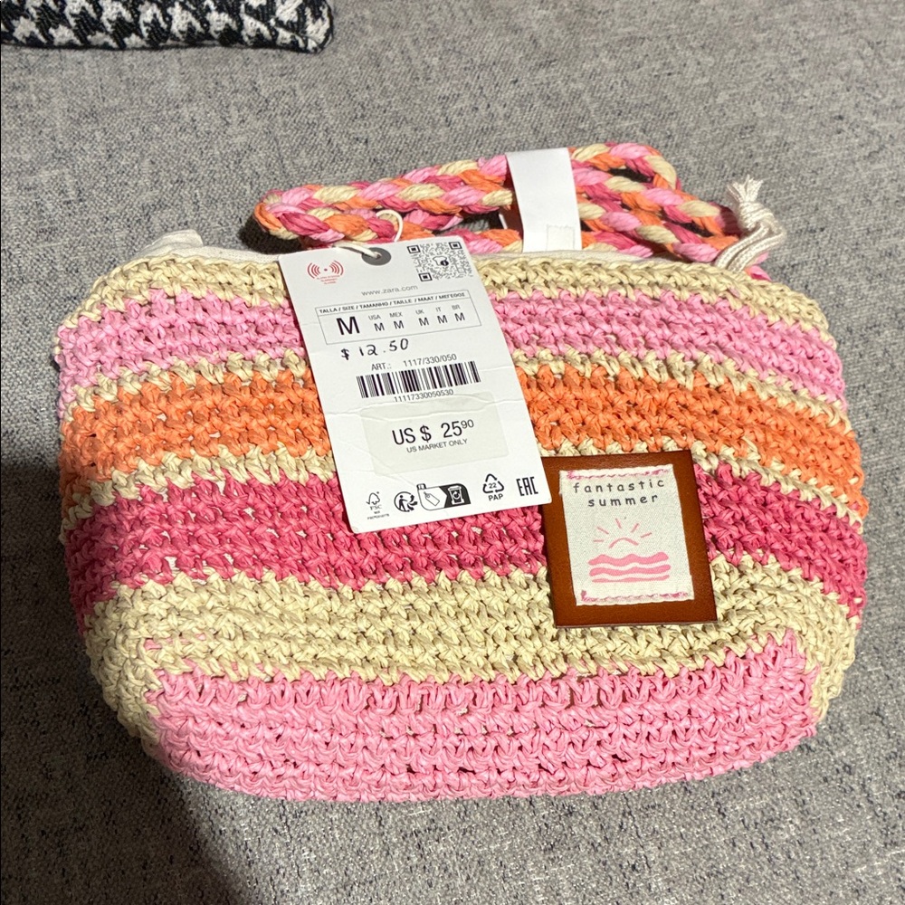 Zara Pink and Orange Kids Bag
